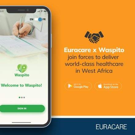a flyer showing the partnership between Euracare and Waspito